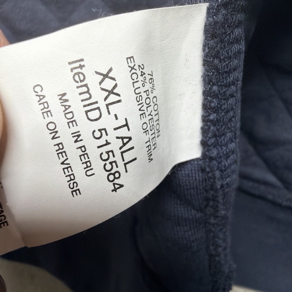 LL Bean Quilted Zip Jacket Men's Navy Blue Traditional Fit XXL Tall - Picture 7 of 9